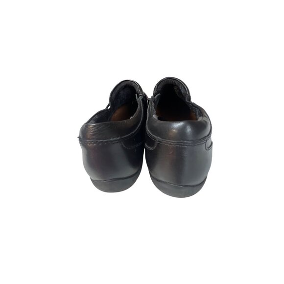 Bjorndal Womens Black Leather Slip-On Shoes With Button Accent & Cushioned Footb - Picture 5 of 7